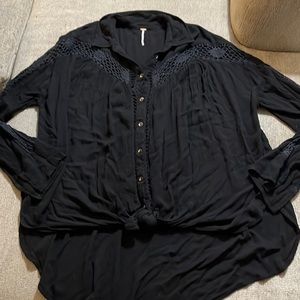 Free People Oversized Button Down Blouse